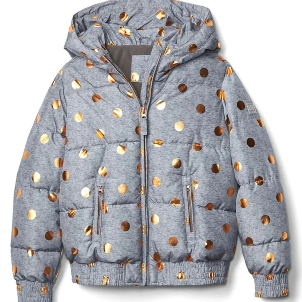 EUC Gap Kids Metallic Polka Dot Puffer Jacket